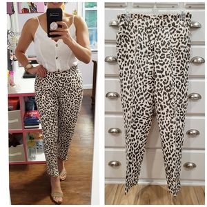 J. Crew Leopard Print Linen Pants